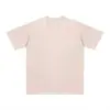 Camiseta Lavada com Efeito Desgastado Europeia e Americana Primavera e Verão Marca Tendência Manga Curta Algodão Puro Batik Retrô Flocos de Neve Fritos Top Solto