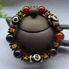 Pulsera de Ágata con Cuentas Dzi Pulsera de Cuentas Dzi de Nueve Ojos Pulsera de Cuentas Dzi de Tres Ojos Estilo Weathered