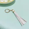 Amazon Nuevo Microfibra Borla Larga de Cuero con Base de Color Cuero Anillo Único Hebilla Metálica Pulsera de Silicona Accesorios