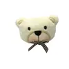 Nueva cabeza de animal de dibujos animados Muñeco de algodón tridimensional Oso con lazo Accesorios de decoración Oso festivo bufanda guantes accesorios