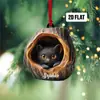 Adornos de Árbol de Acrílico Nuevos Transfronterizos para Animales Colgantes de Árbol de Navidad Impresión Plana de Mapache Decoraciones Colgantes