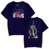 Camiseta de Verano para Pareja de Algodón Puro de Manga Corta con Hombro Caído Estilo Espada Berserk Legendario Casual Más Holgada Estilo Coreano a la Moda