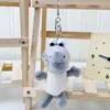 Lindo Bufanda Azul Marino Pato Peluche Colgante Llavero Decoración para Bolso de Pareja Muñeca Juguete Pequeño Juguete de Peluche