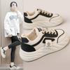 Primavera 2024 Nuevo Estilo Coreano Ins Transpirables Zapatos Blancos Zapatillas Casuales de Caña Baja Versátiles Zapatos de Plataforma de Suela Gruesa