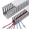 Gabinete eléctrico industrial ignífugo buena tenacidad canaleta de PVC unión plástica abierta ranura en forma de U canaleta de cableado de diente ancho canaleta