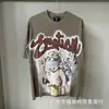 Marca Americana da Moda Tops de Verão para Casal Estampado com Strass Emoção Mista Camiseta de Manga Curta Ins