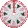 Falda para árbol de Navidad, falda redonda para base de árbol de decoración navideña, falda para árbol de tela con diseño de Papá Noel y muñeco de nieve, 120 cm de diámetro