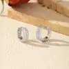 Pendientes de Aro Brillantes de Plata S925 con Moissanita Modian, Lujo Ligero para Mujer, Estilo Ins Europeo y Americano, Pendientes Elegantes de Gama Alta