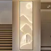 Nove imagens de peixes na entrada, faixas estreitas de pintura de decoração de varanda, de frente para a porta, murais verticais, pinturas no corredor de entrada
