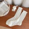 Calcetines calcetines de mujer calcetines blancos nuevos de verano delgados de malla transpirables calcetines de rizo sueltos de seda de tarjeta calcetines de algodón calcetines de algodón