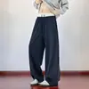 Pantalones de chándal de pierna recta de peso pesado con caída, de marca americana a la moda, con cintura de bloques de color personalizados para hombre y mujer, holgados y adelgazantes para otoño, estilo deportivo casual
