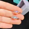 Anillo de ópalo puro natural ultrabello hecho a mano color seleccionado cuidadosamente hermoso cristal lleno de piedra principal 3x5mm