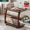 Mesa auxiliar de sofá de madera maciza, mesita de noche móvil, mueble auxiliar para uso doméstico en salas de estar, mesa de centro pequeña para apartamentos, mesa auxiliar, mesa de café pequeña