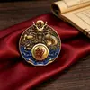 Fábrica de origem dragão de latão com padrão de água do mar pingente de cobre rotativo, trazendo riqueza de todas as direções, design de dragão, ornamento de mão, atacado