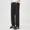 Pantalones Cargo Rectos Retro Americanos para Hombre Verano Nueva Marca de Moda Scoundrel Guapo Gris Oscuro Versátil Sueltos Cortavientos Pantalones Largos