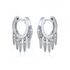 Pendientes de plata s925 transfronterizos con personalidad, temperamento de moda, combinables con todo, con microincrustaciones de circonitas de color.