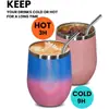 Europa y Estados Unidos para taza de huevo de 12 oz acero inoxidable 304 spray al vacío forma de U taza de cáscara de huevo swig copa creativa para vino tinto