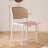Silla de plástico de mimbre, silla de exterior estilo nórdico, silla de comedor de moda para uso doméstico, apilable, silla para mesa de mahjong con respaldo