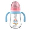 Biberón Baby One-Bite 210/270ml con Asa 0-12 Meses Serie Barriga de Embarazada Biberón de PP con Pajita