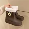 Lindas Botas de Lluvia Divertidas Estilo Coreano para Perros para Mujer, Botas de Lluvia de Media Pantorrilla para Exteriores de Moda de Verano, Zapatos Impermeables Antideslizantes de Dibujos Animados con Suelas Suaves