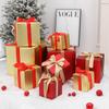 Navidad Venta al por Mayor Decoraciones de Año Nuevo Cajas de Regalo Rojas Adornos Exhibición Arreglo Escena de Ventana de Centro Comercial
