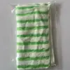 Paño de Limpieza de Cocina de Fibra de Bambú Rayado Verde y Blanco, Paño Doméstico para Lavar Platos No Grasoso, Estropajo Absorbente y Libre de Pelusa