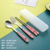 Conjunto de talheres de presente portátil de aço inoxidável para crianças estudantes garfo colher hashi Rede vermelha promoção de fabricantes atacadistas