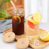 Taza de Agua Personalizable de Vidrio de Borosilicato Alto con Tapa de Bambú Taza para Jugos con Popote Gran Capacidad Vaso para Refrescos Se Puede Imprimir Logo