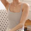 Chaleco pequeño de tirantes para mujer de verano, base interior, ropa exterior, espalda hermosa, explosivo, de una pieza, escote cuadrado delantero y trasero, camisa sin tirantes con almohadilla en el pecho