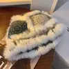 Sombrero de Pescador de Piel de Conejo de Color para Mujer Otoño e Invierno Hecho a Mano Tejido de Lana Cálido Sombrero de Lana Sombrero de Lana Pequeño que Afina el Rostro