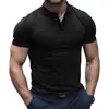 Camiseta de Verano con Cuello de Solapa de Manga Corta Suelta Talla Grande Color Sólido Camisa Polo Talla Grande Camisa Polo