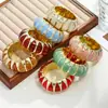 Pulsera elástica de acrílico con efecto difuminado, estilo retro europeo y americano, lujo accesible, pulsera simple de alta gama, pulsera de moda elegante para mujer