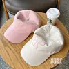 Boné de Beisebol Bordado com Laço Estilo Ins Coreano para Mulheres Primavera e Verão Rosa Doce Fofo Top Macio Aba Curva Estilo Casal