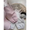 Calça de Moletom Forrada com Fleece para Meninas Outono e Inverno Nova Roupa Infantil Calça Longa de Renda Cartoon Calça Jogger Estilosa para Crianças Pequenas Transfronteiriça