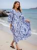 Ropa de Playa con Protección Solar Estampada para Mujer, Cubre Bikini, Bata Exterior para Traje de Baño, Ropa de Playa Elástica en Cuatro Direcciones
