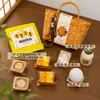 Cesta de Mano Tejida de Bambú Vintage de Mediados de Otoño Set de Regalo para Clientes de Negocios Corporativos, Beneficios para Empleados y Set de Regalo de Pasteles de Luna