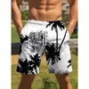 Shorts de Praia Masculino 3D Digital Estampado, Solto, Reto e Respirável para Uso ao Ar Livre