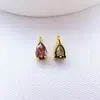 Acessórios para Joias DIY Garra de Cobre Zircônia Colorida Inlaid Pingente Pequeno Gota d'Água Banhado a Ouro Brincos Acessórios para Colar Materiais