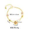 Novo Bracelete Vietnamita Estilo Chinês Ouro de Areia Estilo Palaciano Esmalte Duas Linhas Flor de Lótus Estilo Nacional Cor Duradoura Sem Cor Primeira Joia