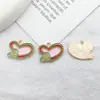 1 Coração Colorido Esmaltado DIY Liga Estilo Coreano Acessório de Joia Pingente de Colar Charme Acessório