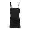 ZR E-commerce Transfronteiriço 2026 Novo Estilo Europeu e Americano Moda Feminina Sexy Sem Mangas Plissada Curta Vestido Camisola