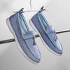 Zapatos Casuales Transpirables para el Trabajo y el Trayecto, Estilo Nuevo con Cordones Color Sólido Versátiles y Elegantes Mocasines de Verano para Hombre