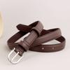 Nuevo cinturón de piel de vaca de primera capa para dama, hebilla plateada, cinturón de cuero, decoración para traje, fábrica en stock, ventas directas