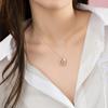 Collar de plata de ley 925 con brocado de flores para mujer, diseño de nicho, cadena de circonitas de lujo con colgante de flor de durazno.