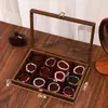 Caja de Almacenamiento de Joyería con Tapa, Pulsera de Cristal a Prueba de Polvo en Stock, Organizador de Pulseras y Gomas para el Cabello, Caja de Almacenamiento con Rejilla para Joyería y Coleccionables