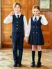 Uniforme escolar británico para niños, uniforme de clase de escuela primaria, uniforme de jardín de infantes, chaleco, traje formal, atuendo para foto de graduación, disfraz de actuación