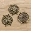 68 Accesorios de conexión para joyería DIY de aleación conector poroso de bronce antiguo amuleto retro colgante hecho a mano
