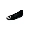Aumento de 6CM Hebilla Cuadrada de Pedrería Punta Cuadrada Tacón Grueso Zapatos de Salón Mujer 2026 Otoño Nuevo Francés Con Felpa Cálidos Tacones Altos