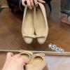 Zapatos de Piel Pequeños para Mujer Estilo Francés, Nuevos Otoño 2025 sin Cordones Bailarinas con Lazo Puntiagudos Redondos