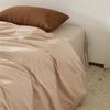 Juego de cuatro piezas de algodón puro lavado con hilo teñido de rayas tranquilas, funda de edredón de algodón puro transpirable y ropa de cama
